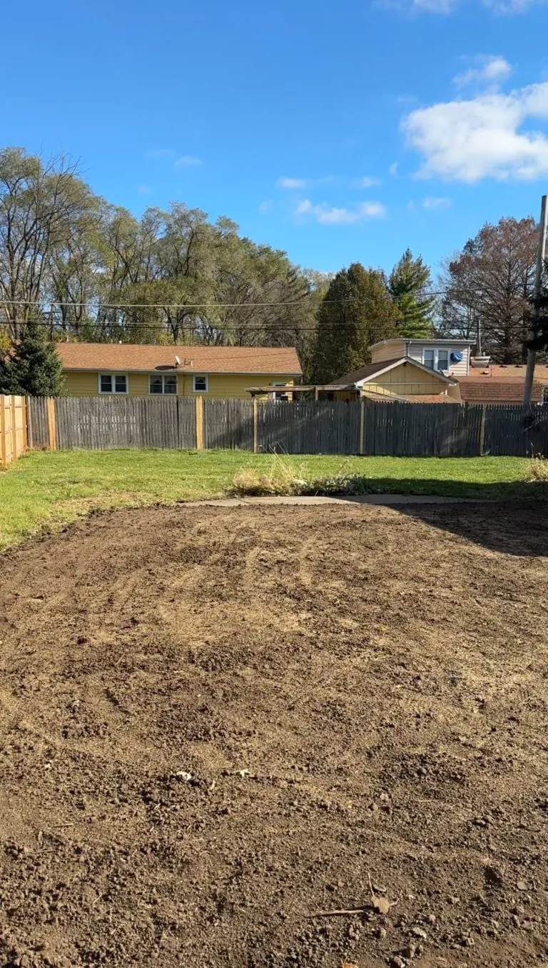 Freshly graded yard after tree and stump removal